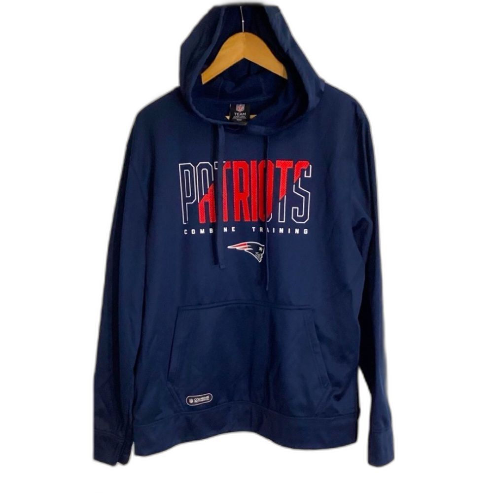 NFL Sweatshirt Hoodie Men's Size Large Navy New England Patriots Team Apparel